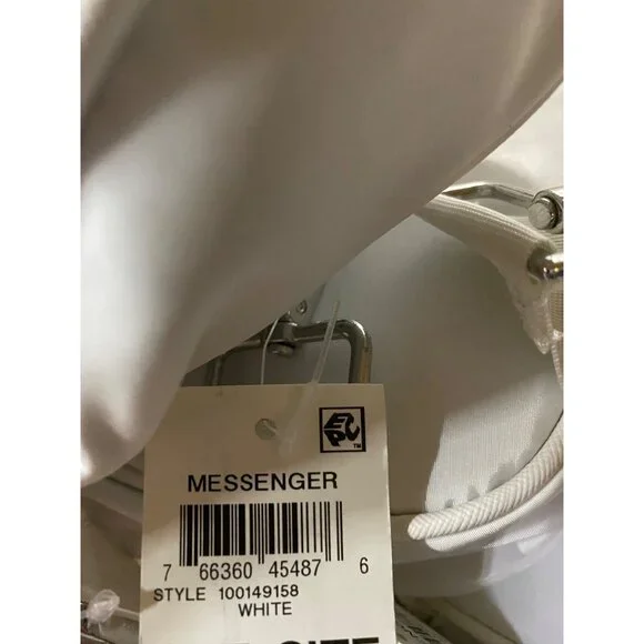 Inc International Concepts Men’s White One Front Zipper pocket Messenger Bag NWT - Picture 2 of 2